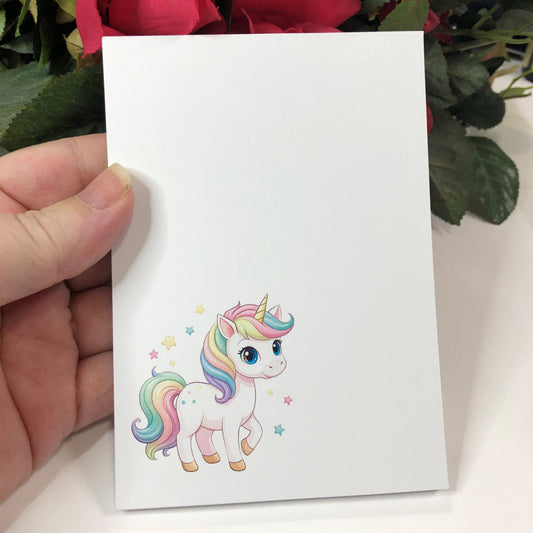 Fun Rainbow Unicorn Notepad, Cute Kids Stationery & Gift Idea