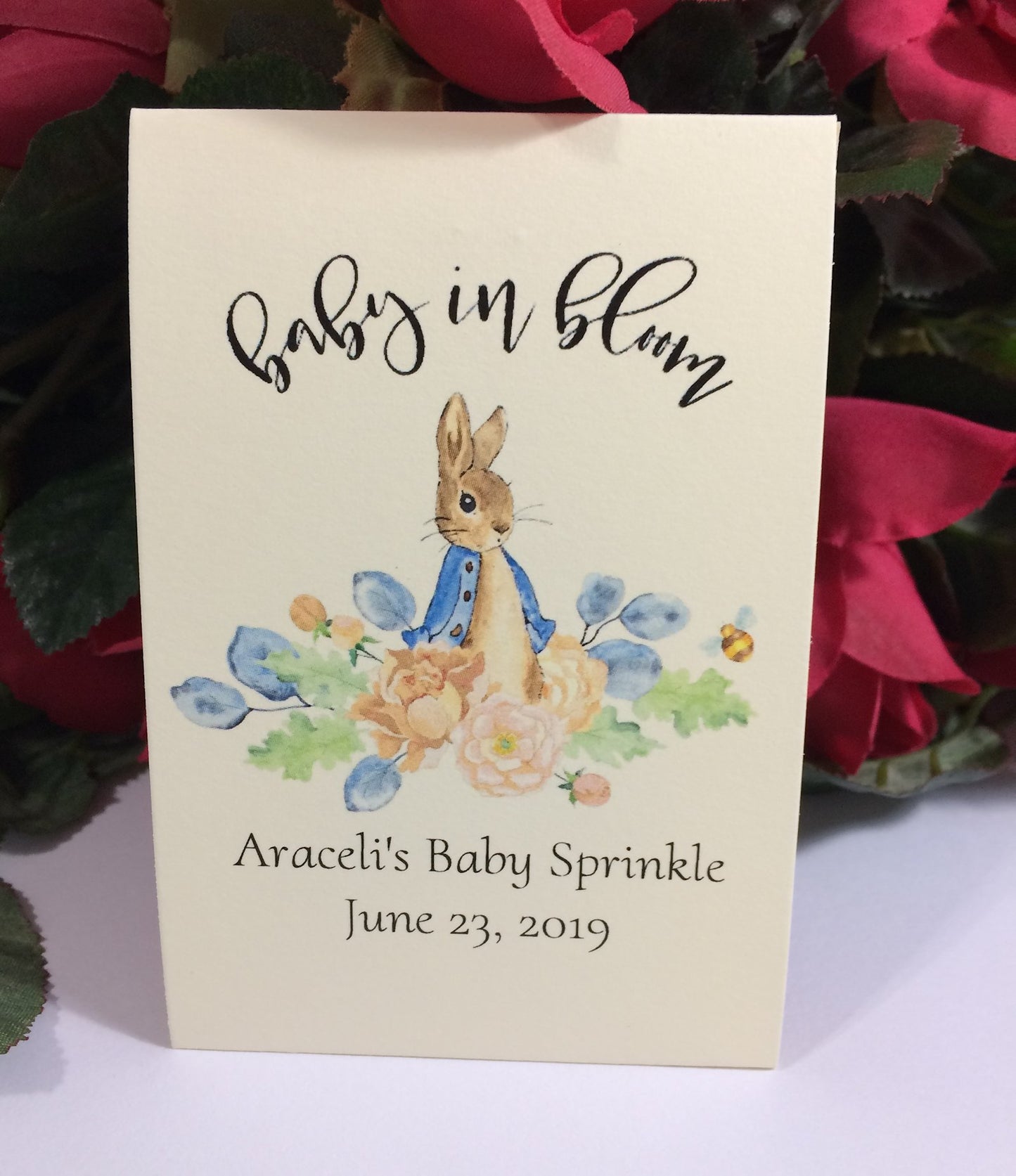 Peter Rabbit Wildflower Seed Packets for Baby Shower