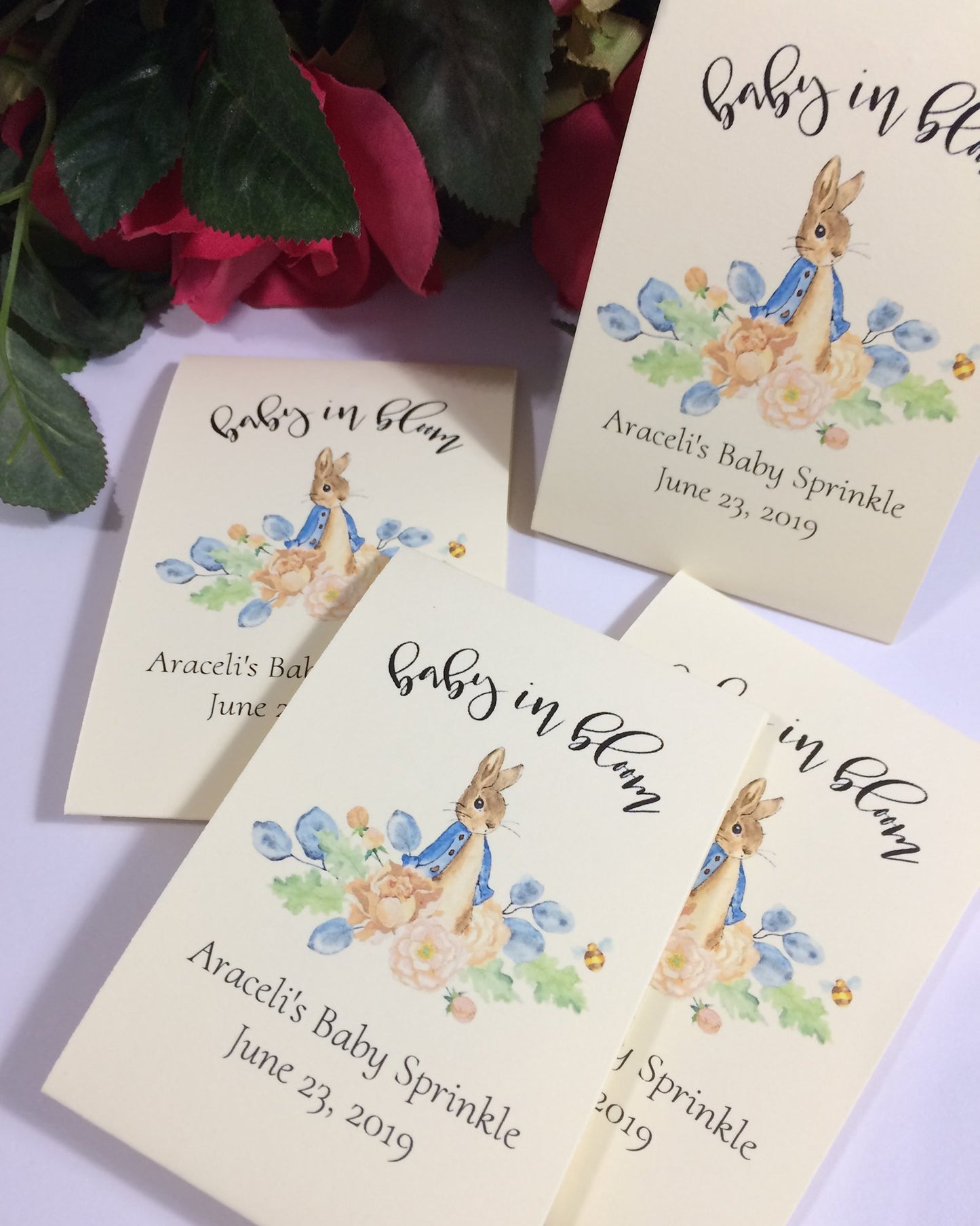 Peter Rabbit Wildflower Seed Packets for Baby Shower