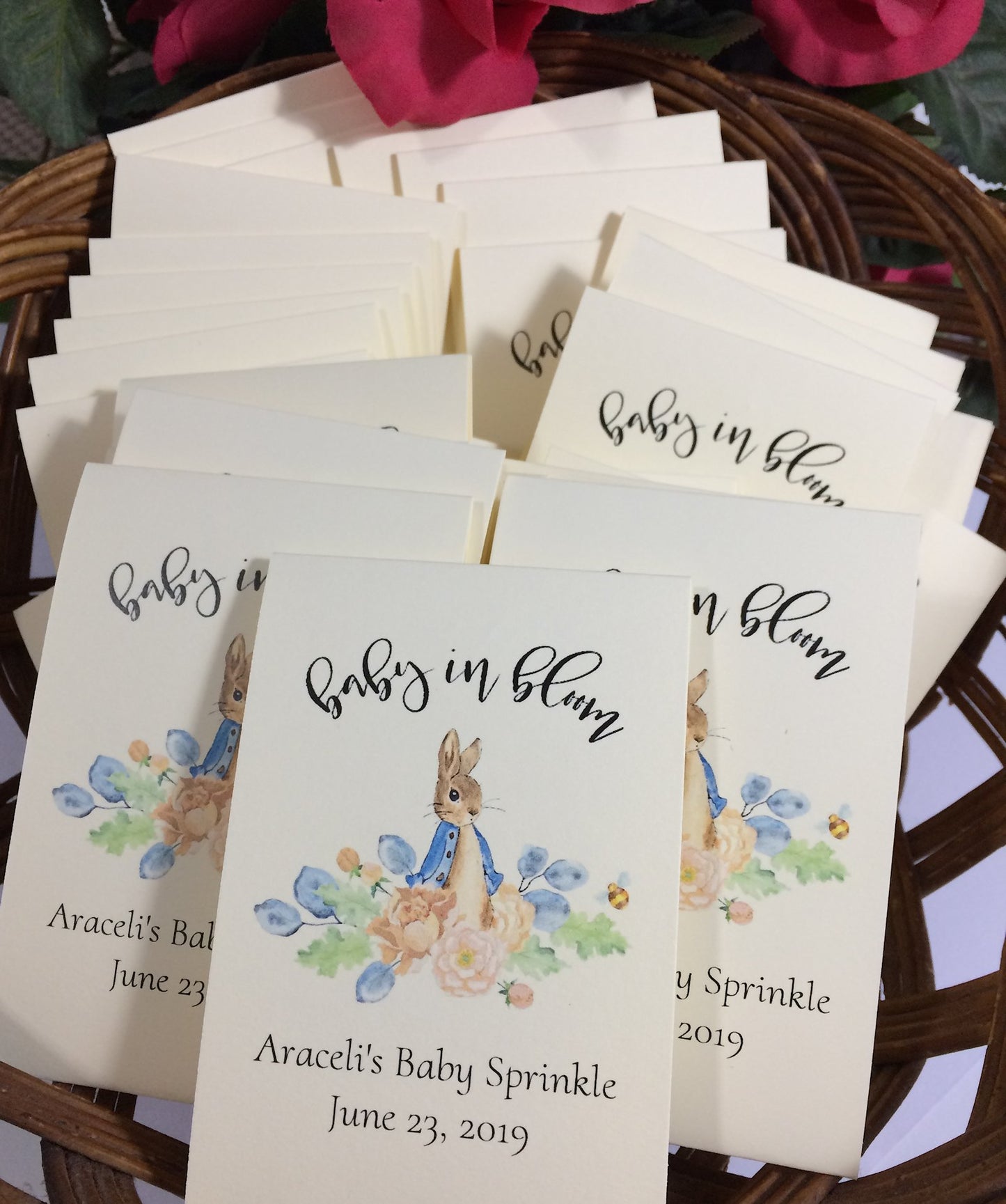 Peter Rabbit Wildflower Seed Packets for Baby Shower