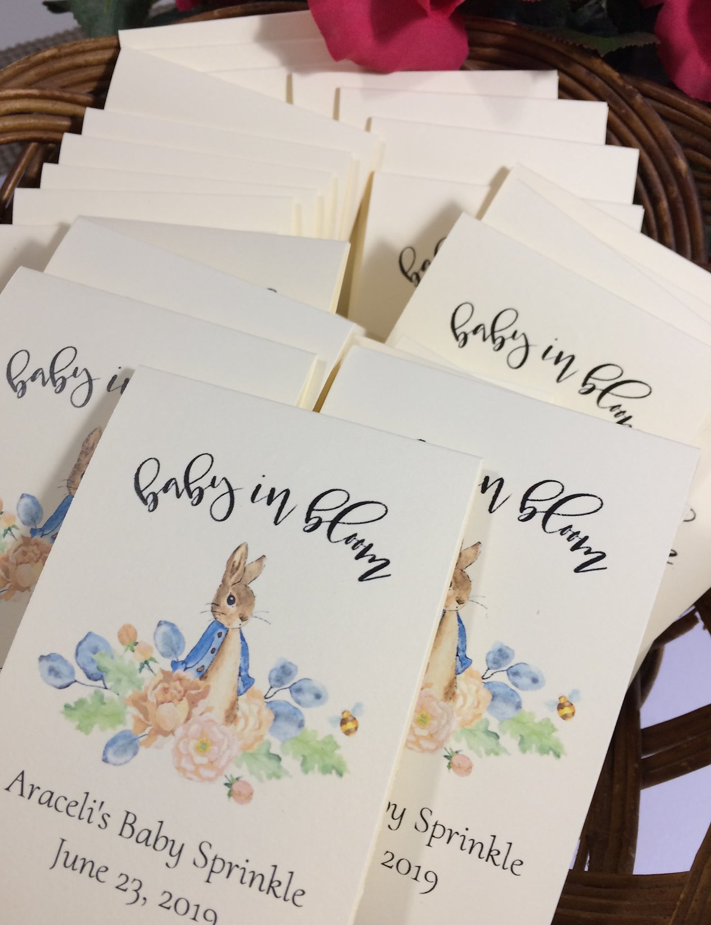 Peter Rabbit Wildflower Seed Packets for Baby Shower