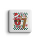 Playful Christmas 67 Magnet with Santa Hat & Reindeer Six Seven Grunge Design