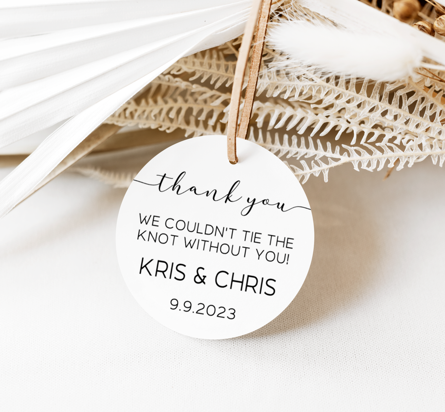 We Couldn't Tie the Knot Without You Favor Tag Labels