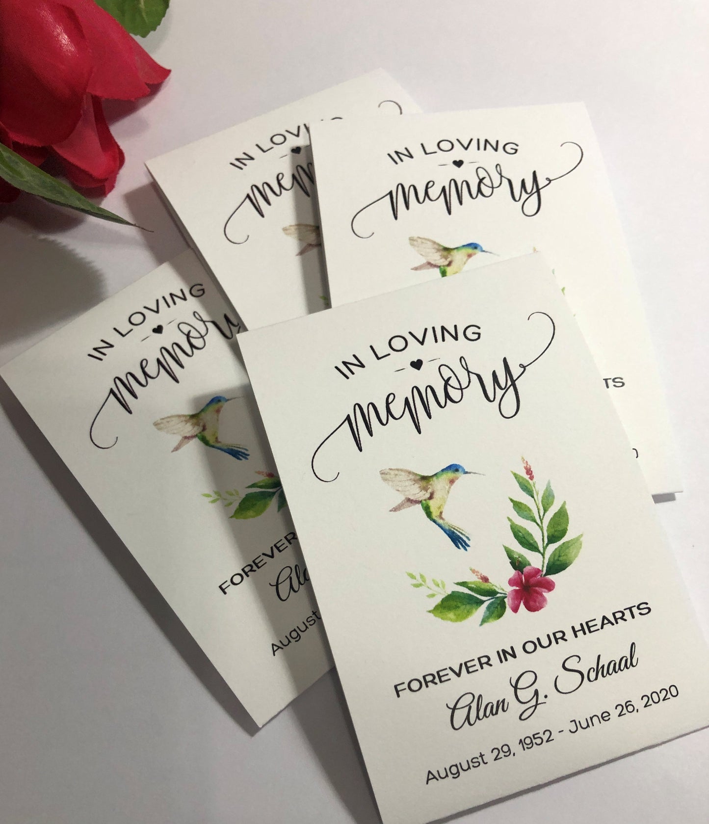 Hummingbird Nectar Funeral Memorial Favor Packets