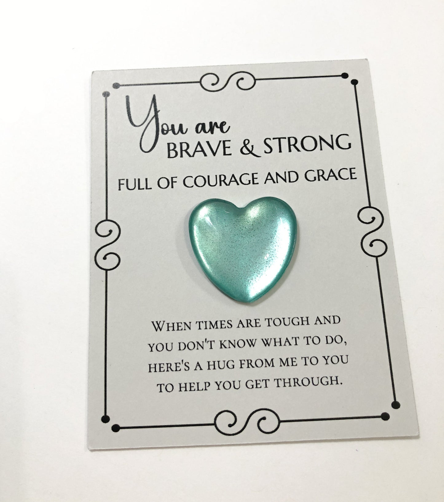 Pocket Hug Thinking of You Gift - Teal Glass Gem