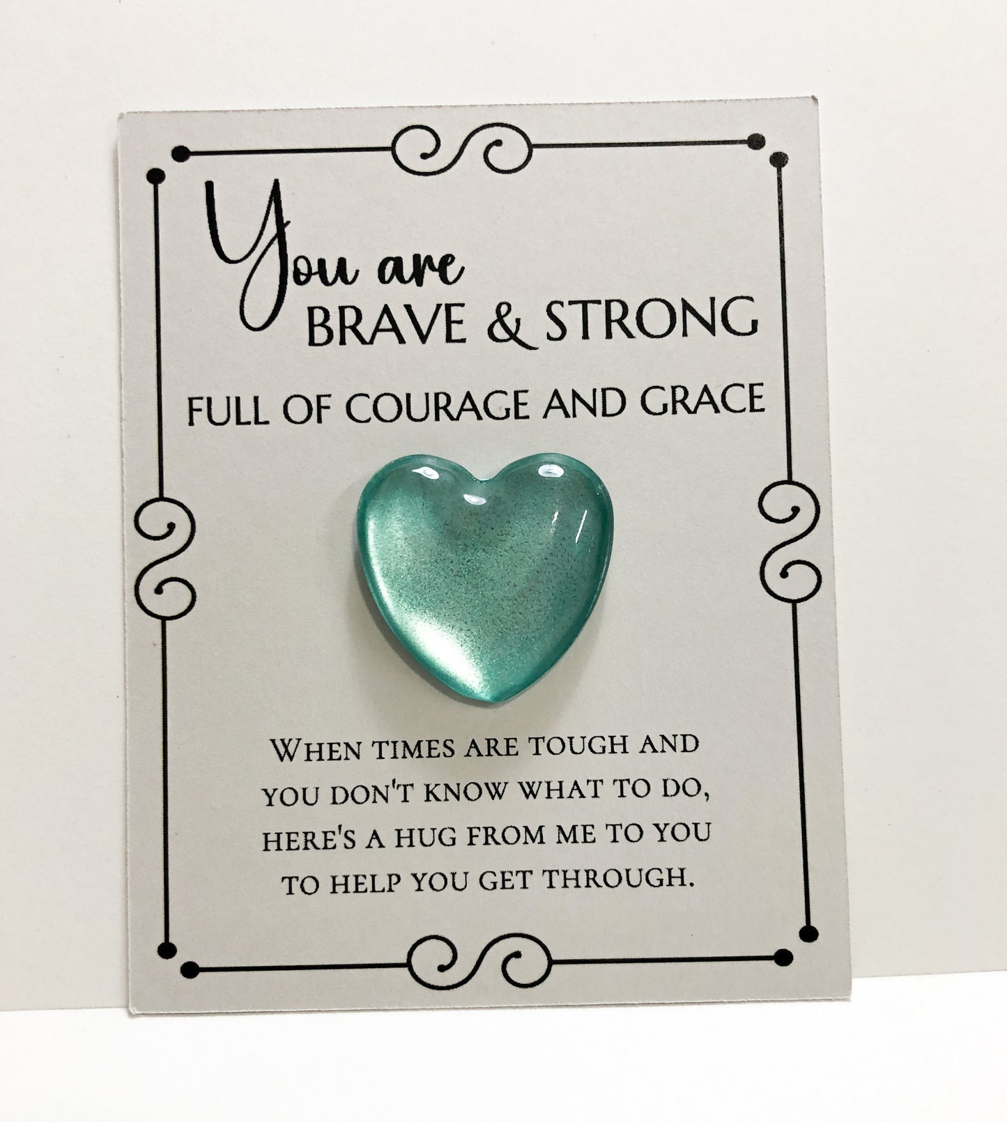 Pocket Hug Thinking of You Gift - Teal Glass Gem