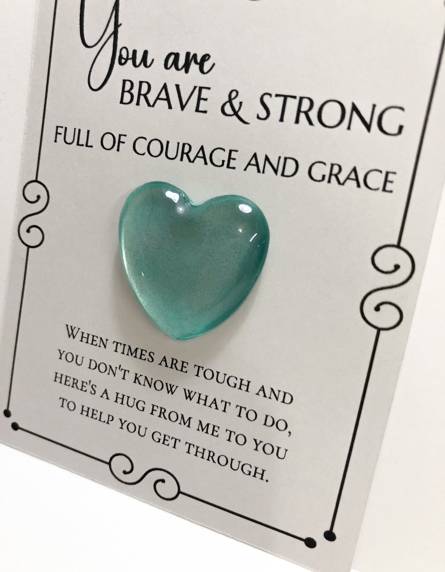 Pocket Hug Thinking of You Gift - Teal Glass Gem