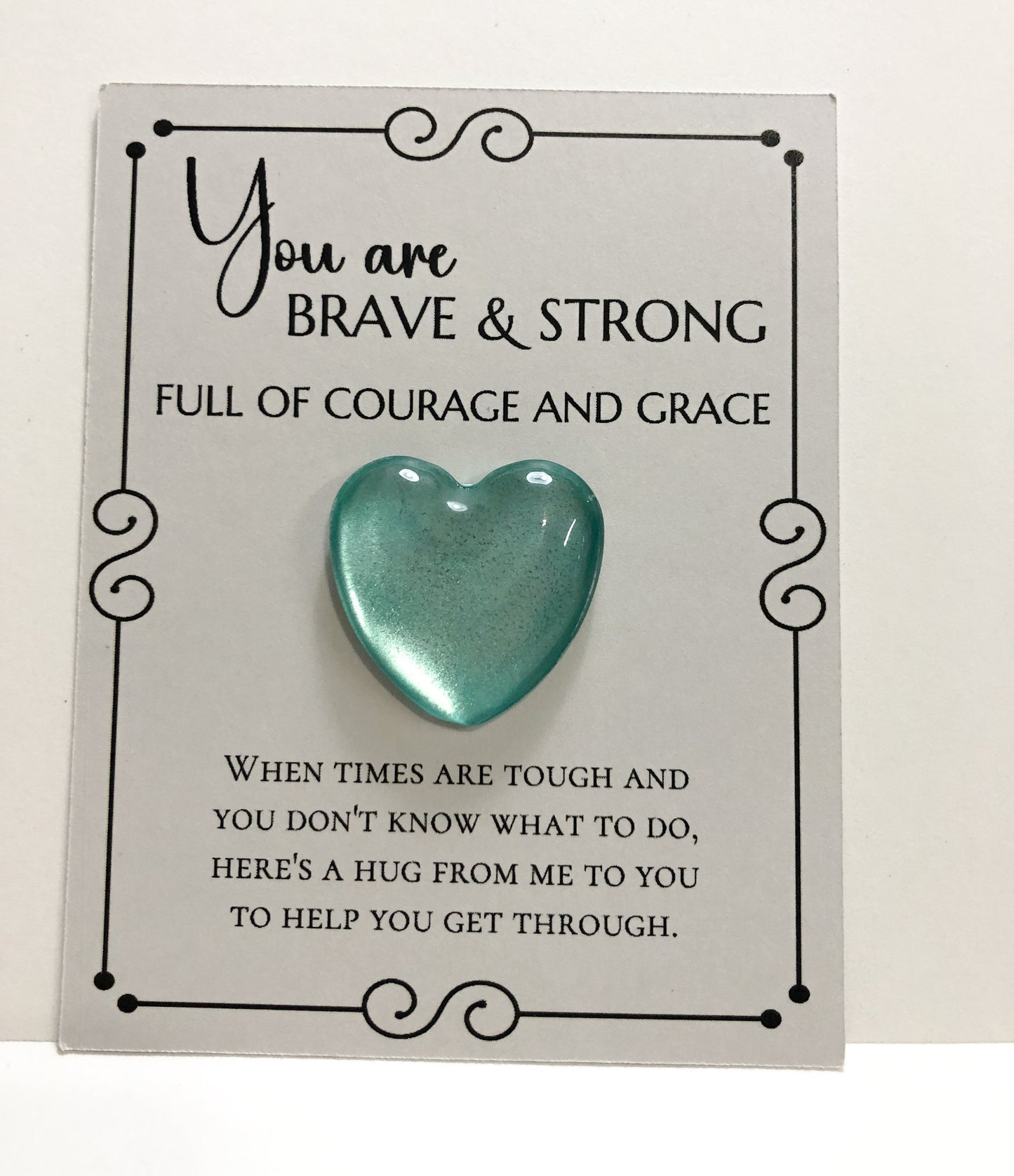 Pocket Hug Thinking of You Gift - Teal Glass Gem