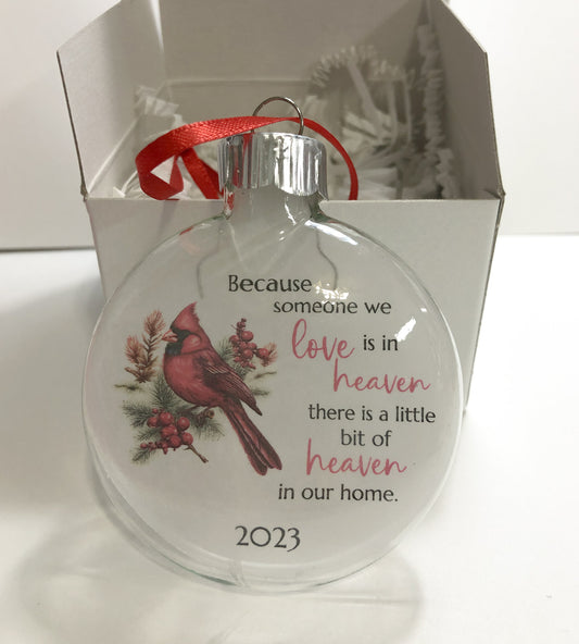 Christmas 2023 Holiday Keepsake Ornament, Cardinal and Holly