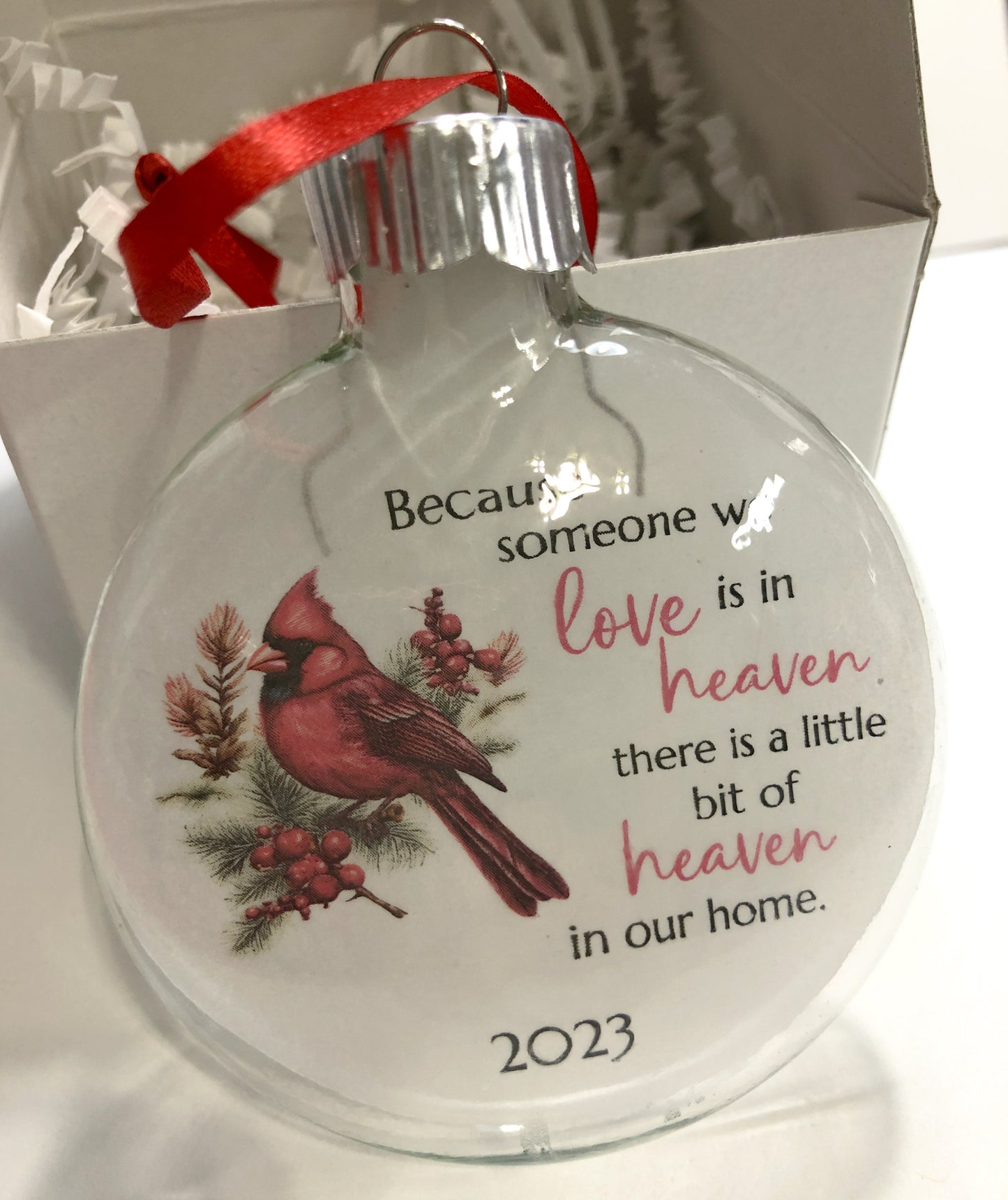 Christmas 2023 Holiday Keepsake Ornament, Cardinal and Holly