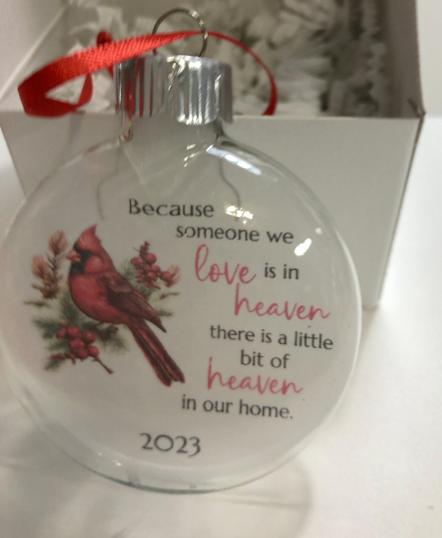 Christmas 2023 Holiday Keepsake Ornament, Cardinal and Holly