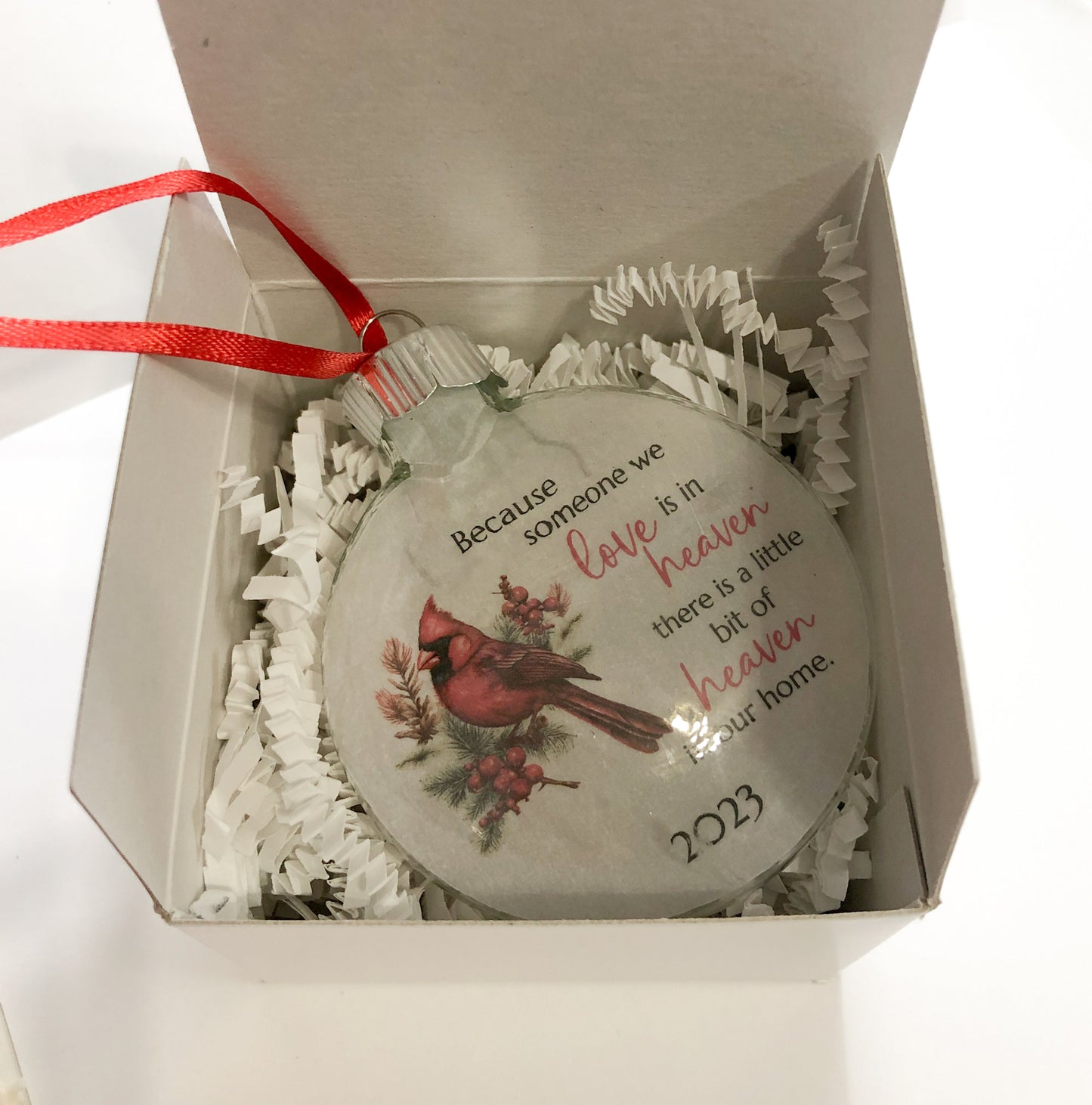 Christmas 2023 Holiday Keepsake Ornament, Cardinal and Holly