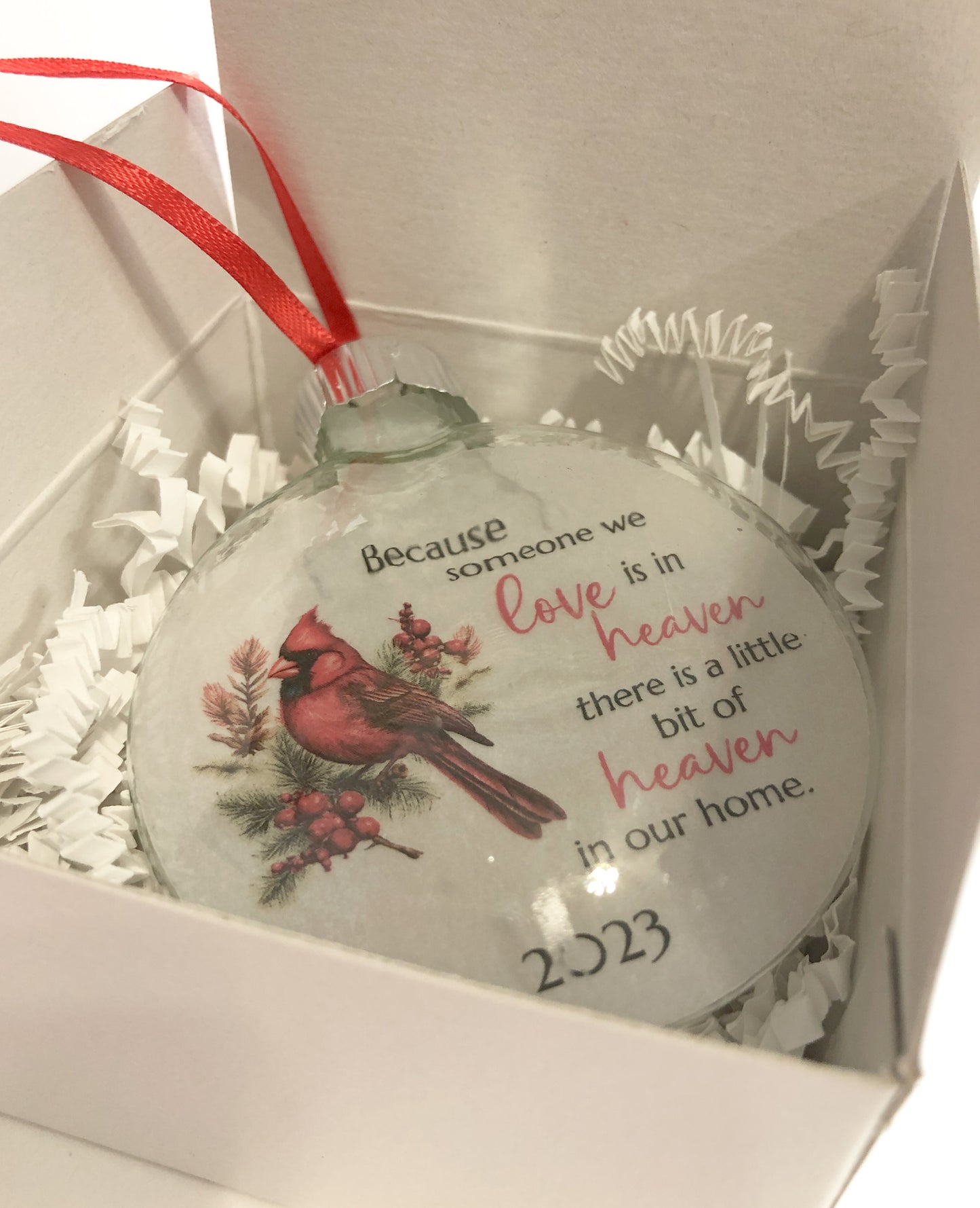 Christmas 2023 Holiday Keepsake Ornament, Cardinal and Holly