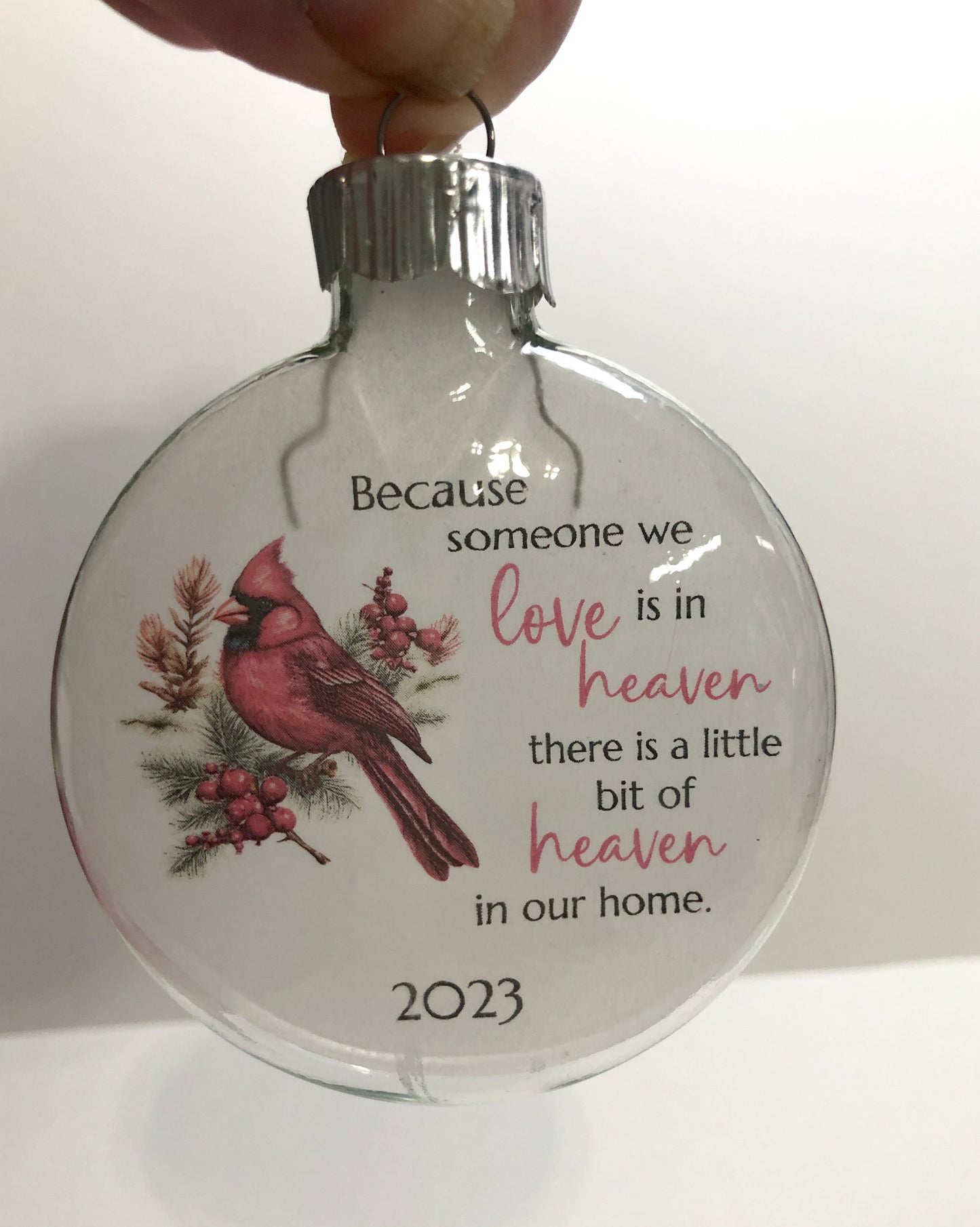 Christmas 2023 Holiday Keepsake Ornament, Cardinal and Holly