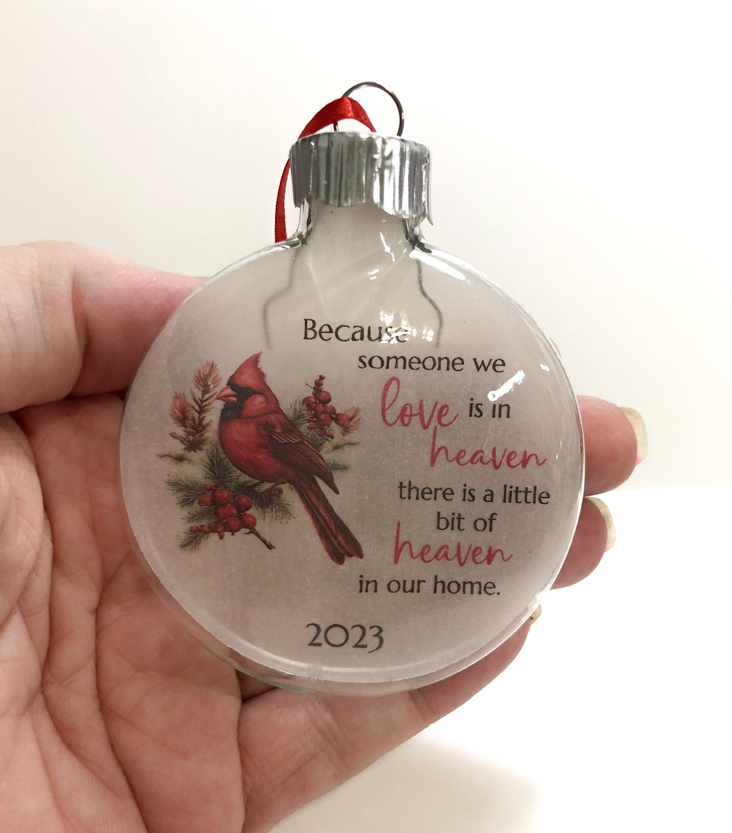 Christmas 2023 Holiday Keepsake Ornament, Cardinal and Holly