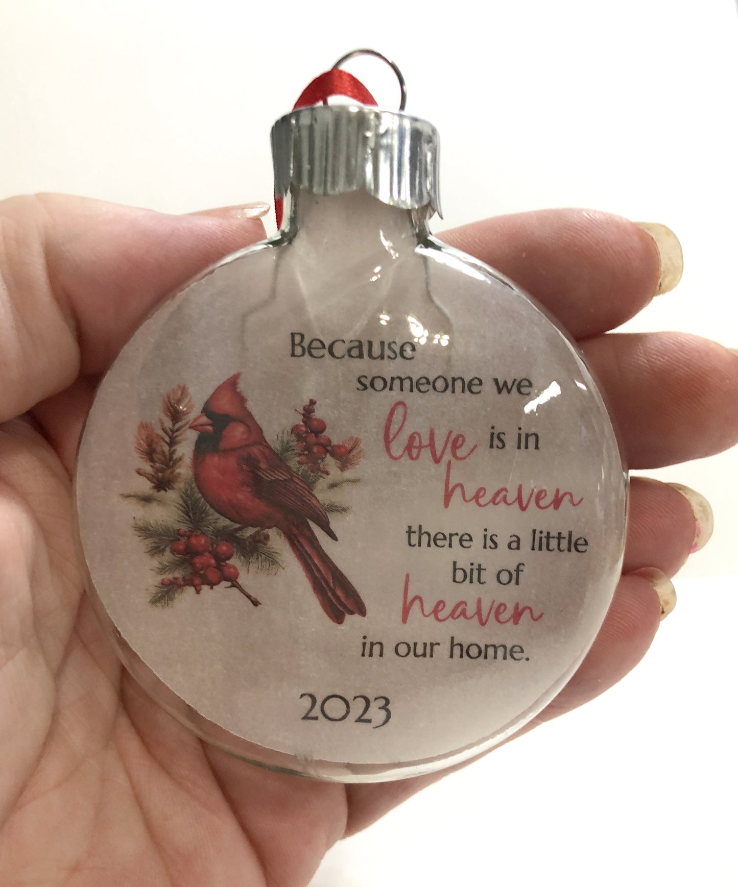 Christmas 2023 Holiday Keepsake Ornament, Cardinal and Holly