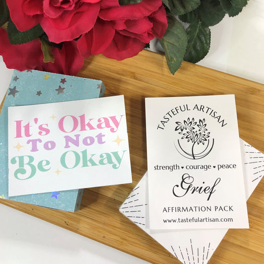 Grief Sympathy Gift Affirmation Deck of Cards, 30 Days of Positive Affirmations