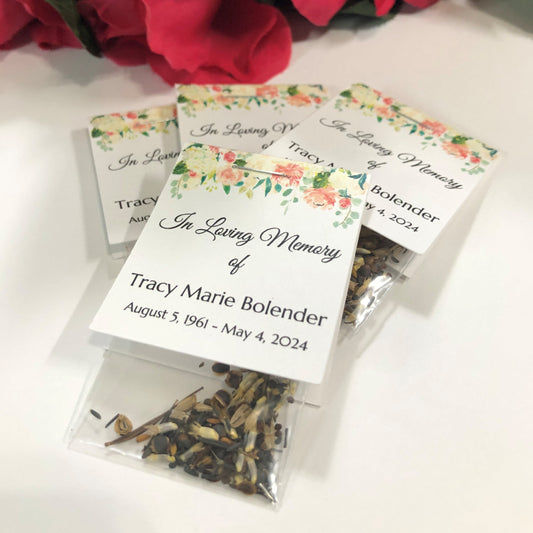 Peaches and Cream Wildflower Funeral Seed Packets