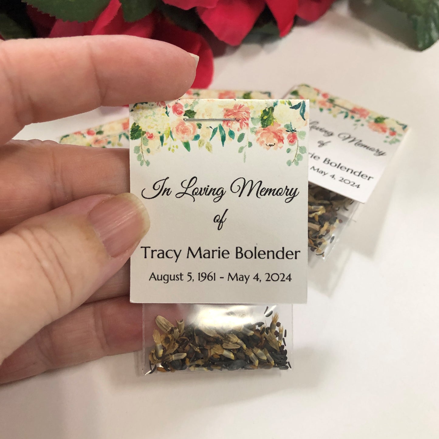 Peaches and Cream Wildflower Funeral Seed Packets