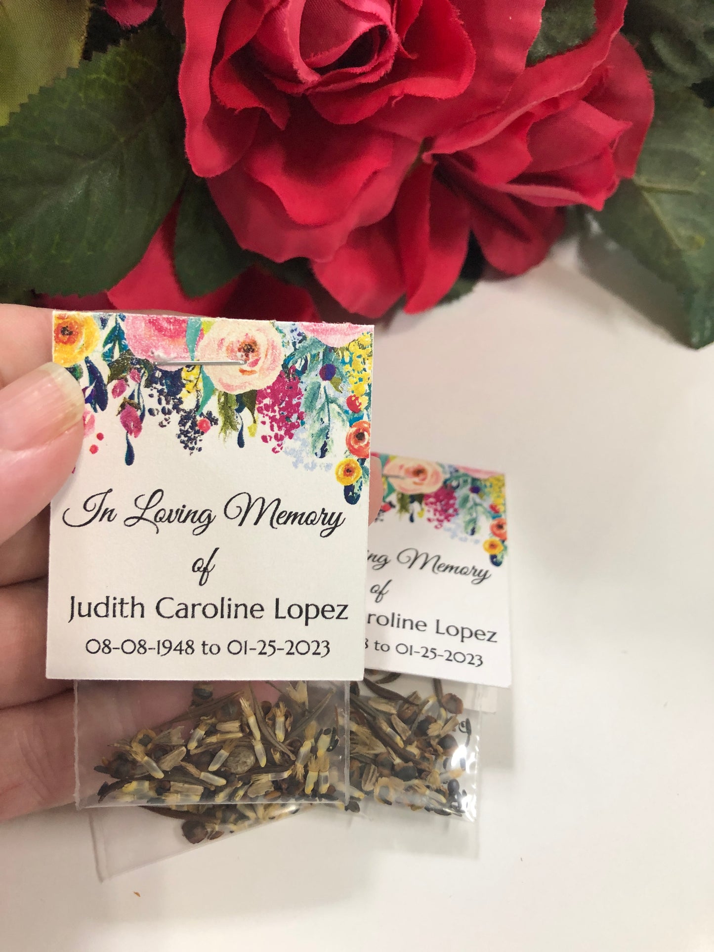 Bold Vivid Memorial Wildflower Funeral Seed Packets