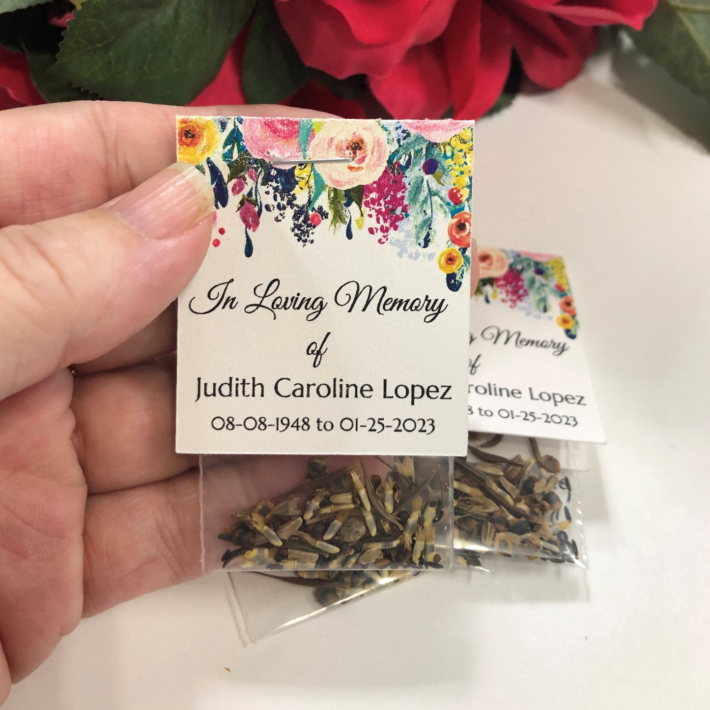 Bold Vivid Memorial Wildflower Funeral Seed Packets