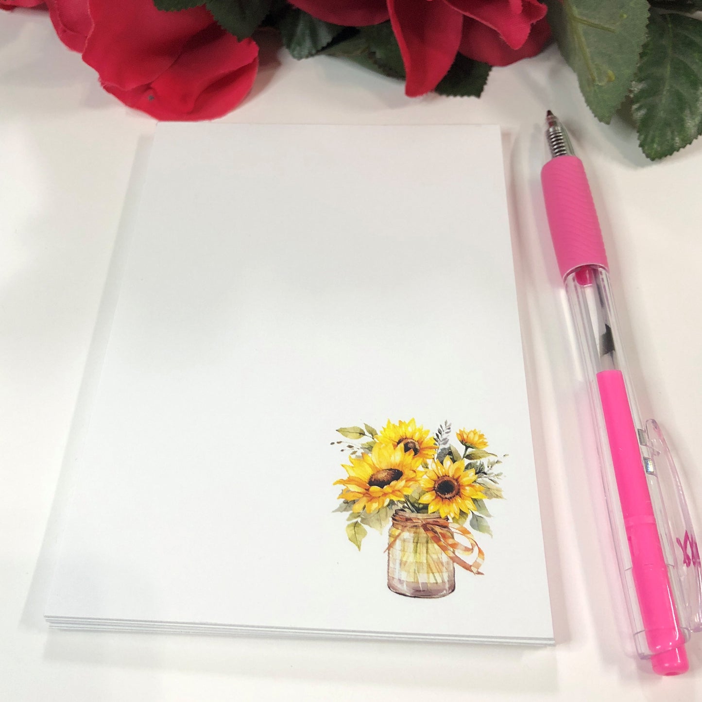 Sunflowers in Mason Jar Notepad