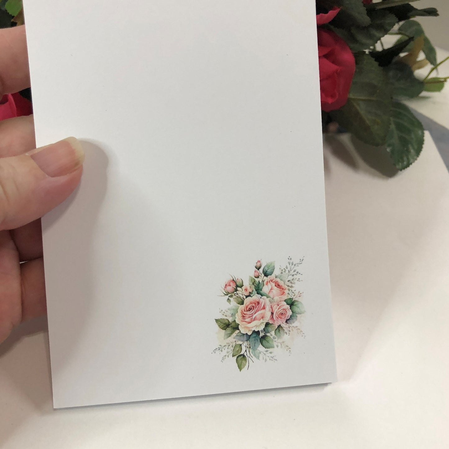 Pink Roses Bouquet Notepad