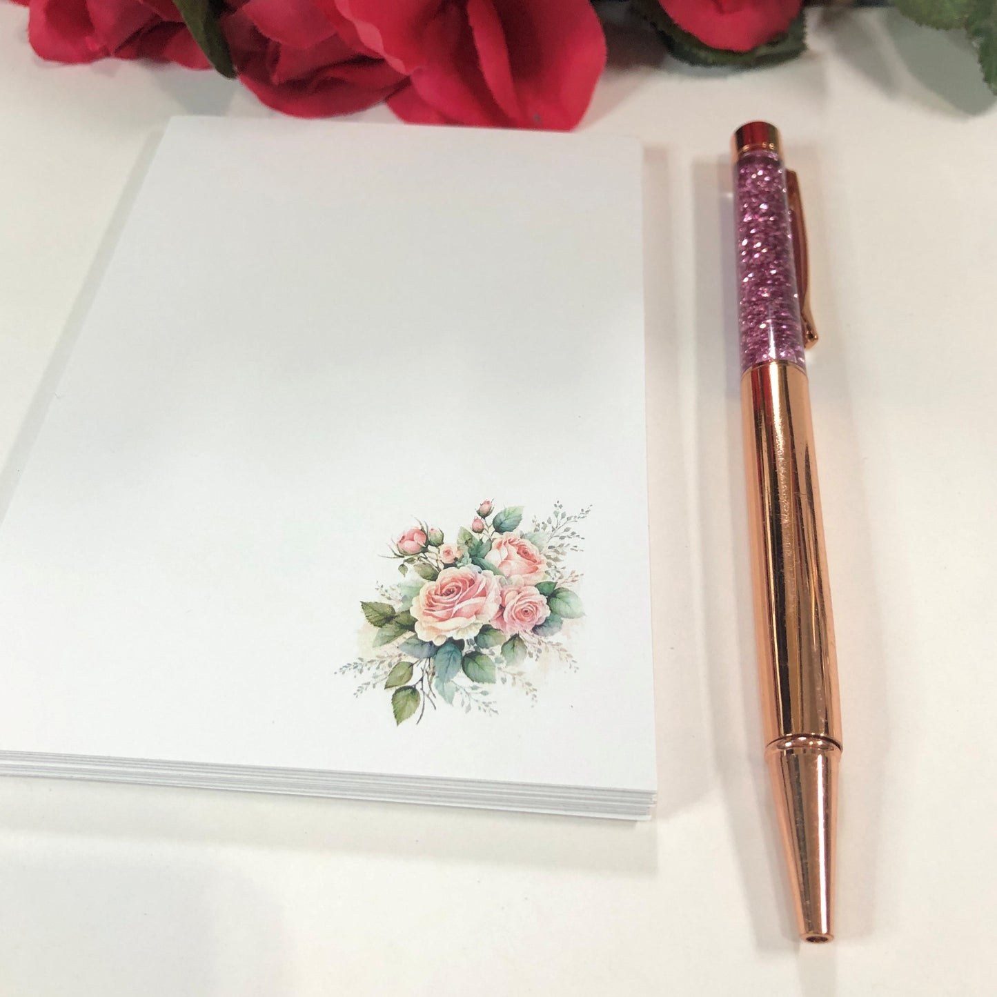 Pink Roses Bouquet Notepad