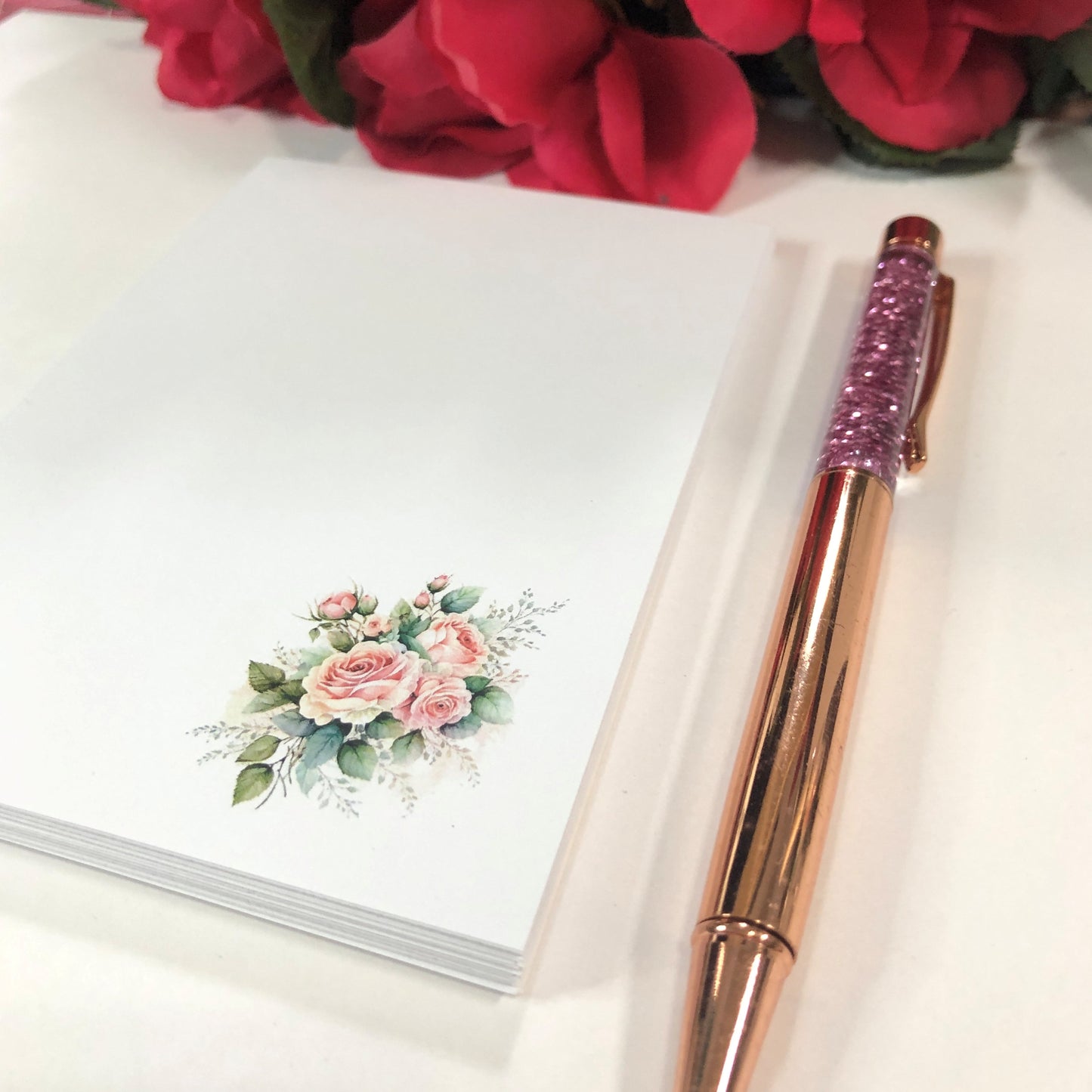 Pink Roses Bouquet Notepad