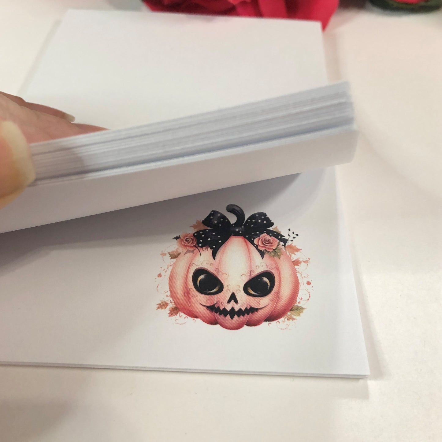 Pink Angry Goth Pumpkin Notepad List Making, Shopping, A Note From