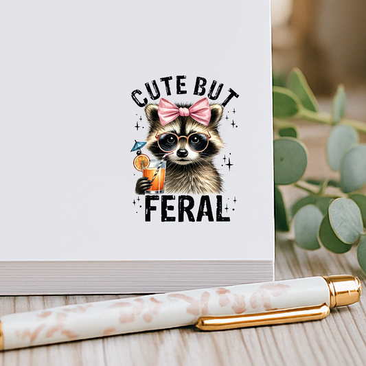 Cute But Feral Raccoon Notepad | Funny Tear Away Stationery Gift