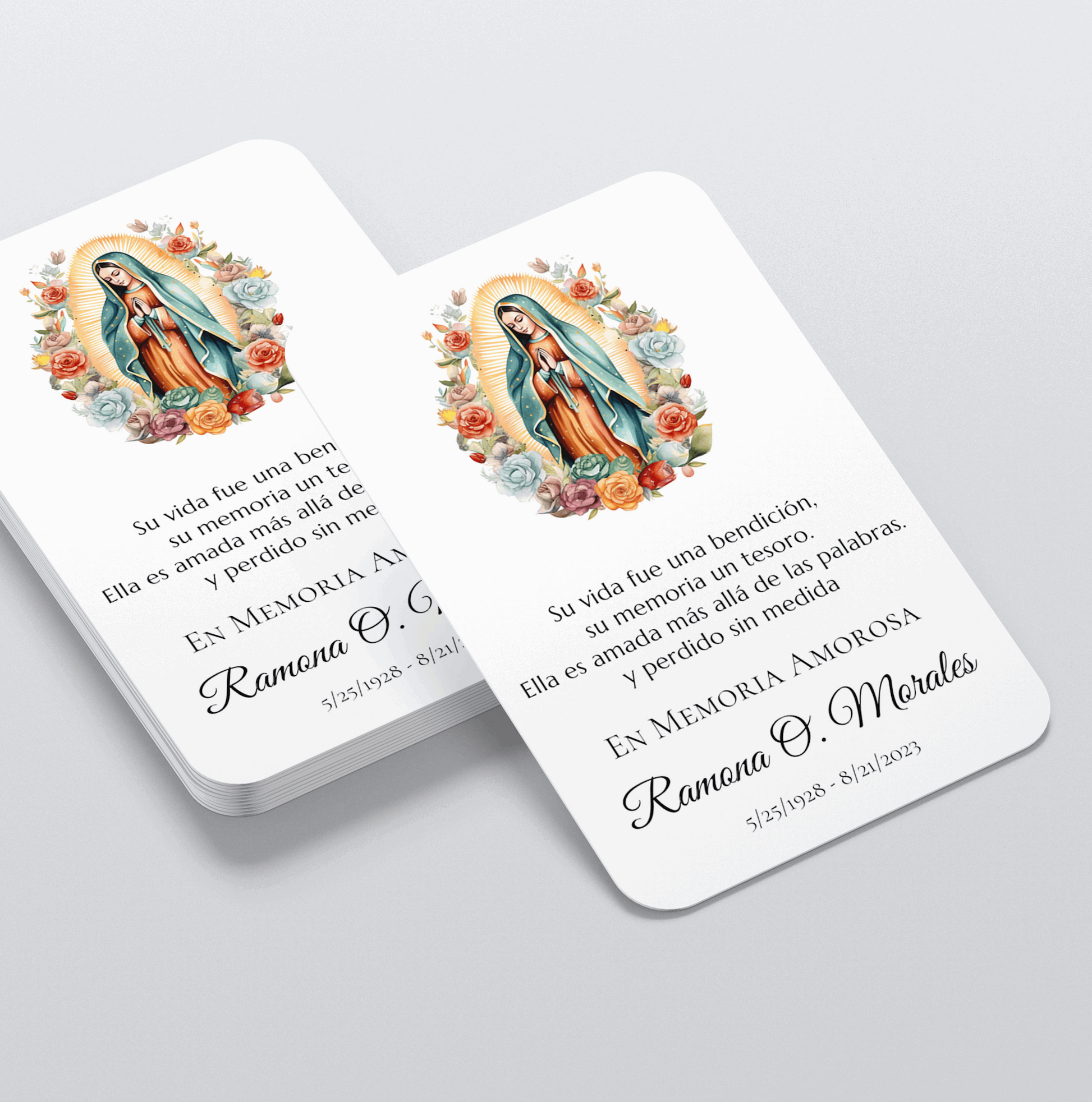 Our Lady of Guadalupe Personalized Memorial Prayer Card