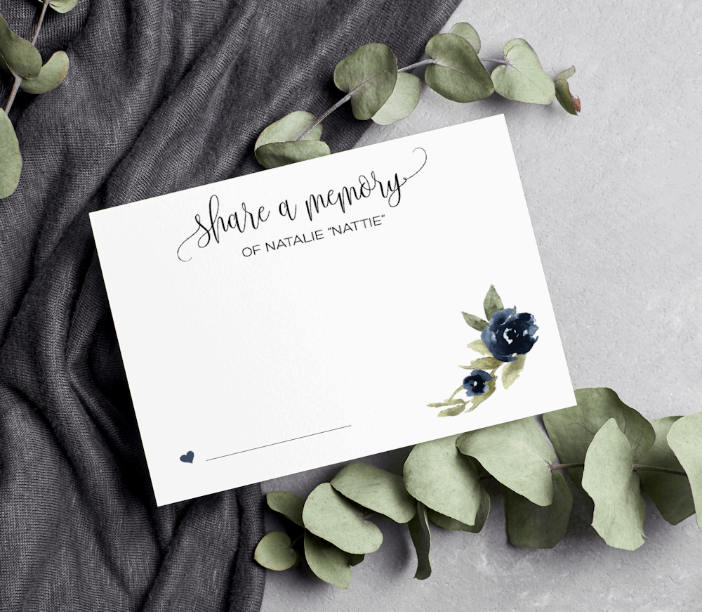 Indigo Blue Bouquet Shaped Share a Memory Cards