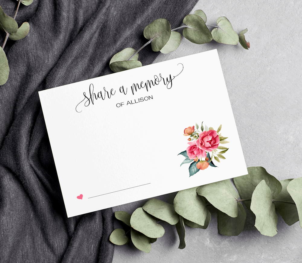 Bold Watercolor Roses Share a Memory Cards