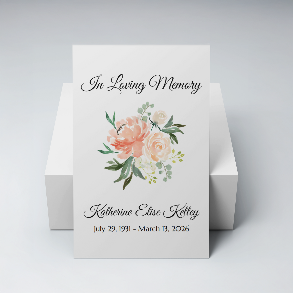 Personalized Memorial Seed Packets, Peach Peony Wildflower Funeral Favors