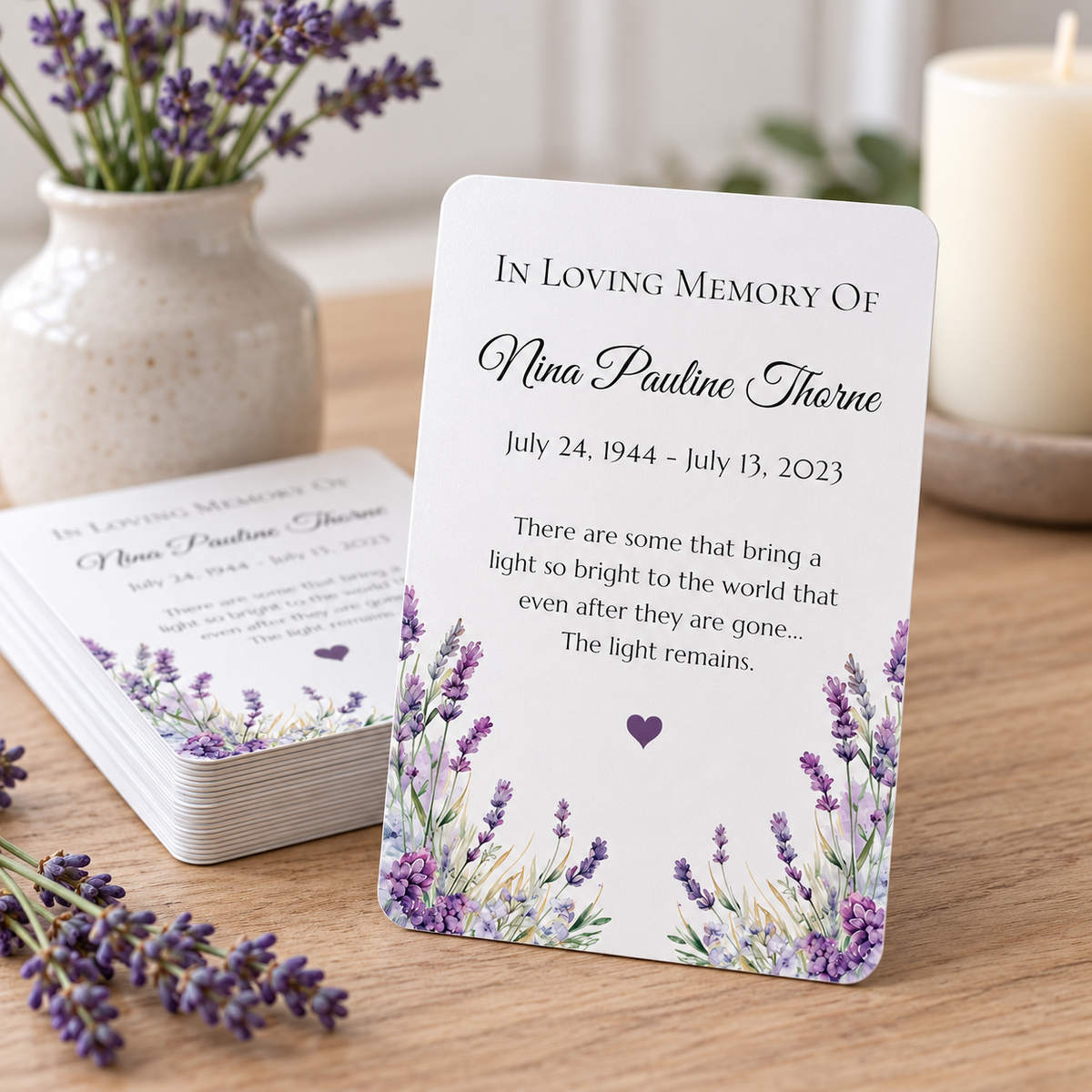 Personalized Funeral Prayer Cards with Photo, Sunflower Memorial Cards (Copy)