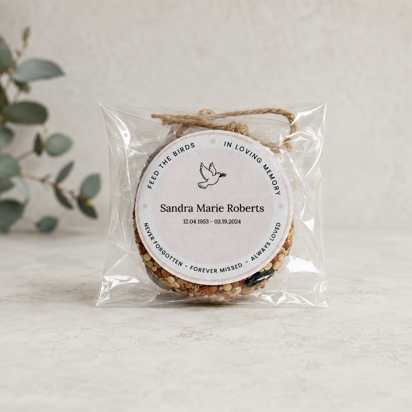 Personalized Dove Memorial Birdseed Favors