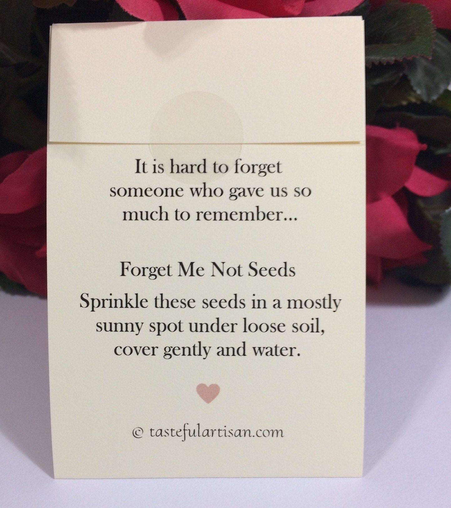 Forget Me Not Funeral Seeds Memorial gift Personalised seed packet