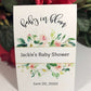 Baby Shower Seed Packet Favors, Peach Peony Greenery Personalized