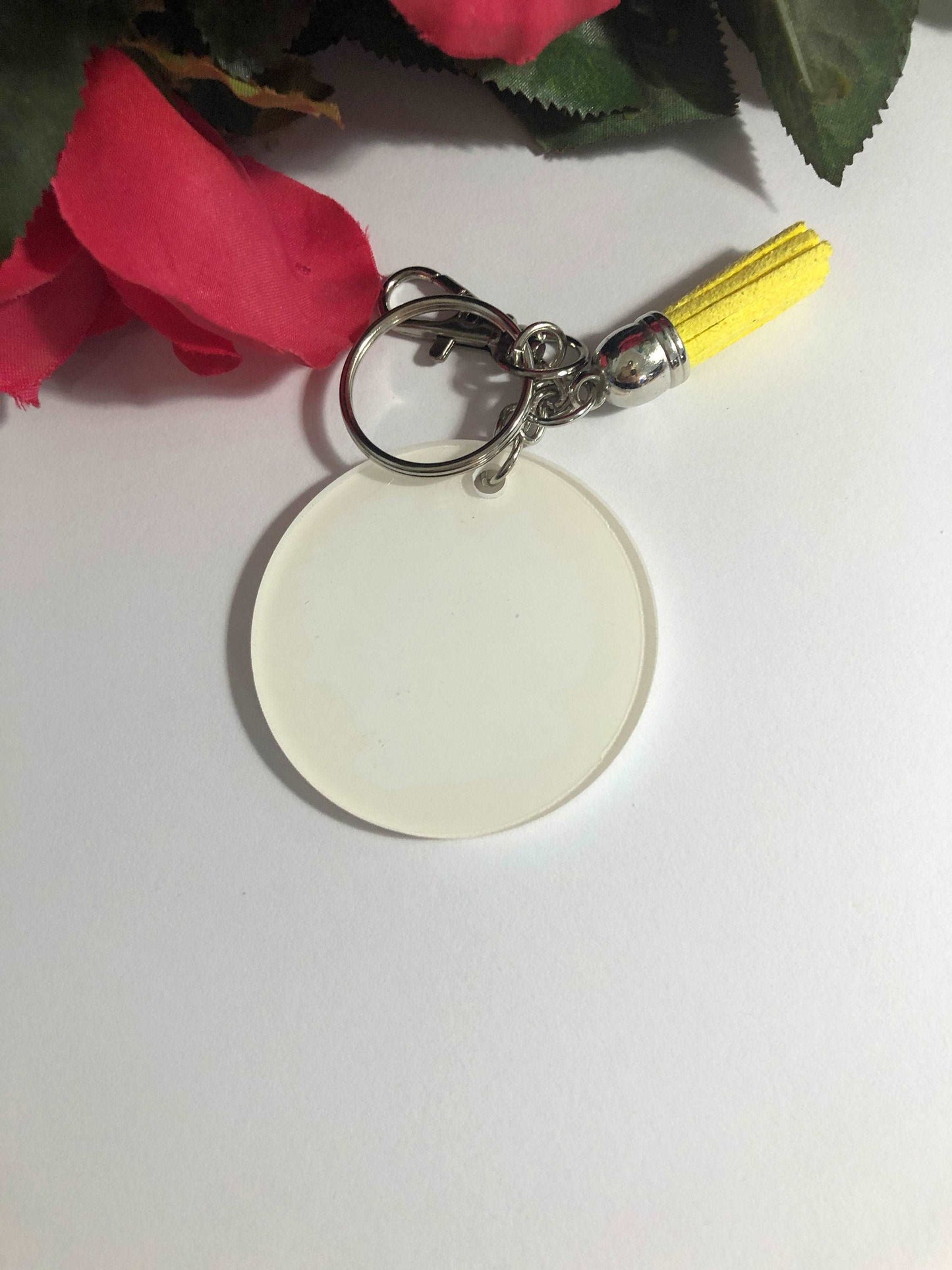 Sunflower Swag Keychain Key Fob Ring Suede Tassel and Clasp Included