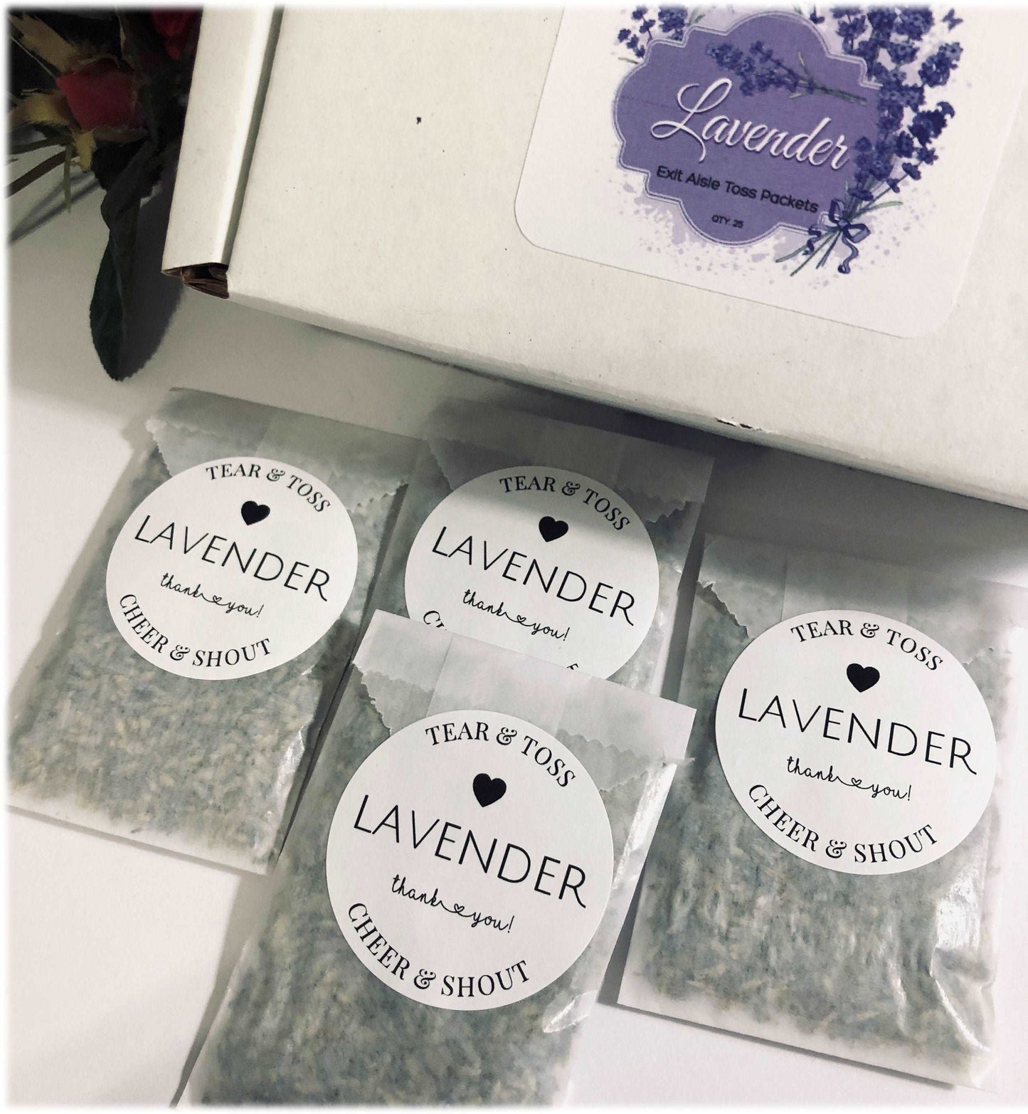 24 Packets of Lavender Wedding Exit Aisle Send Off