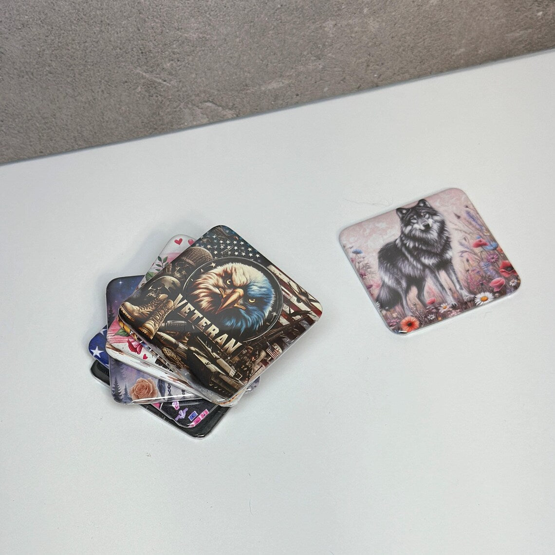 Playful Christmas 67 Magnet with Santa Hat & Reindeer Six Seven Grunge Design