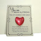 Pocket Hug Thinking of You Gift, Glass Gem Pocket Token, Handpainted Heart, Anxiety, Healing Thoughts, Get Well Gift