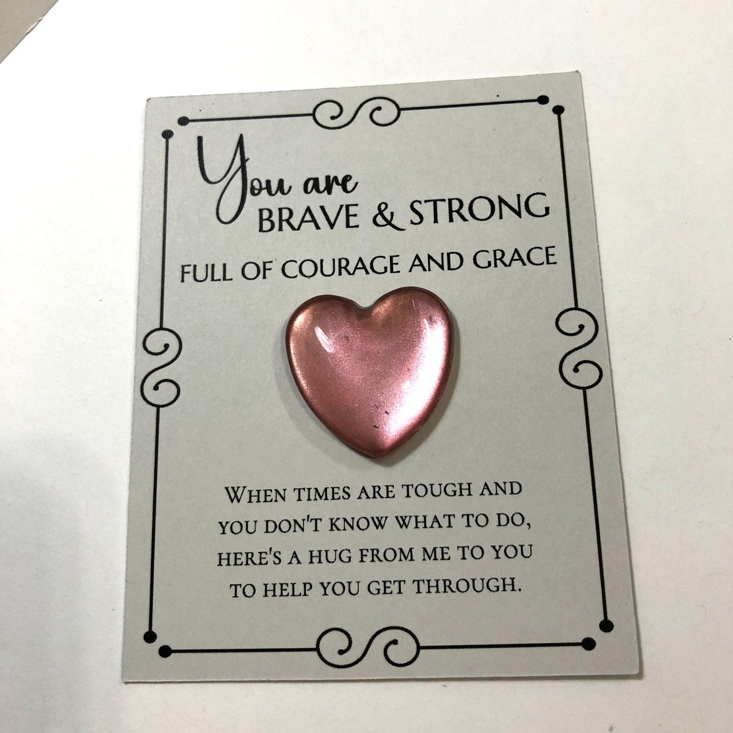 Pocket Hug Thinking of You Gift, Glass Gem Pocket Token, Handpainted Heart, Anxiety, Healing Thoughts, Get Well Gift