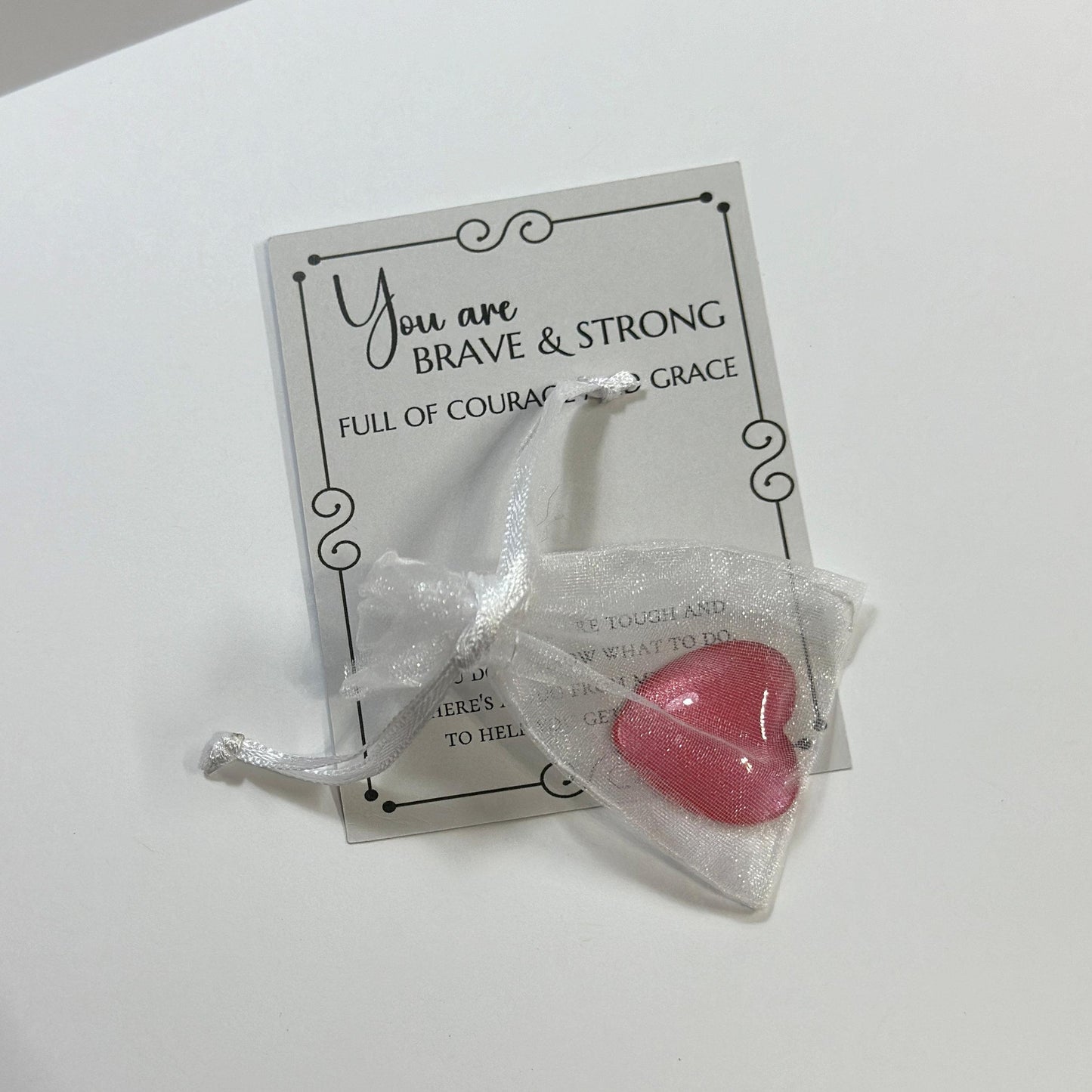Pocket Hug Thinking of You Gift, Glass Gem Pocket Token, Handpainted Heart, Anxiety, Healing Thoughts, Get Well Gift
