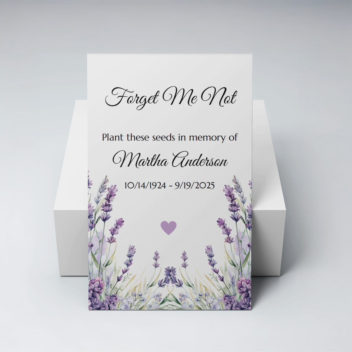 Personalized Funeral Seed Packets, Lavender Memorial Favors, Forget Me Not Seeds
