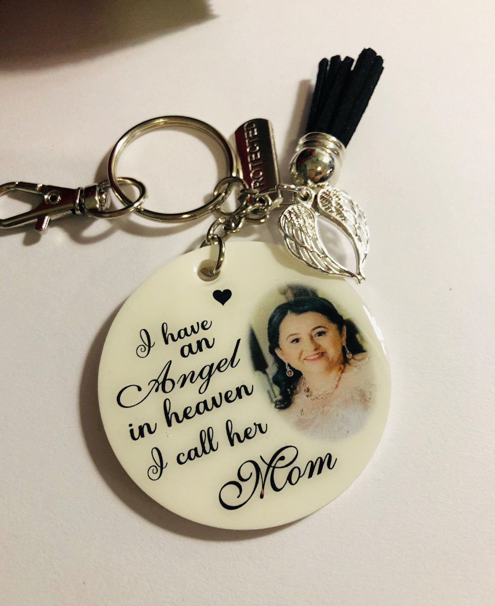 Custom Memorial Photo Keychain Angel in Heaven – TastefulArtisan