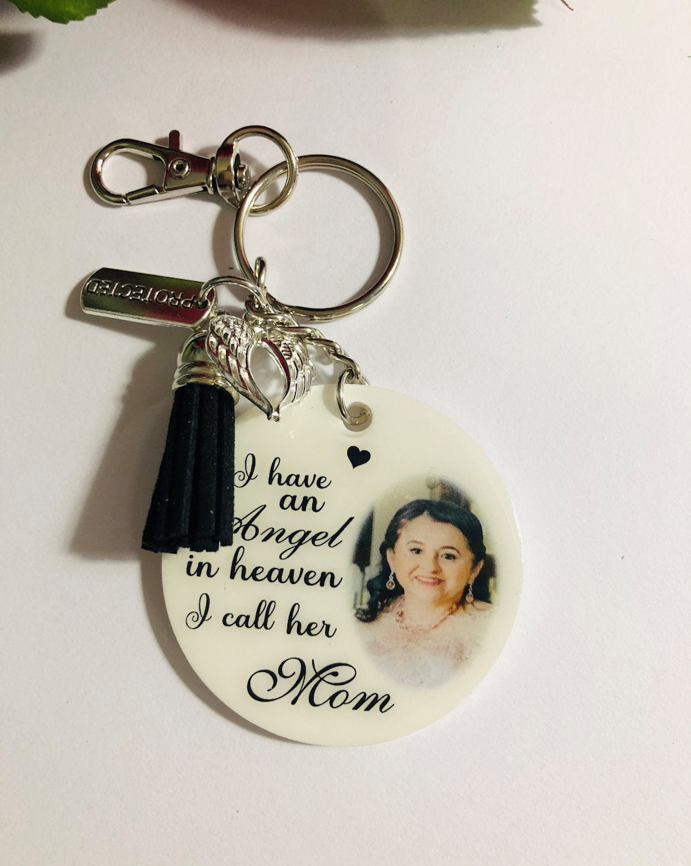 Custom Memorial Photo Keychain Angel in Heaven – TastefulArtisan