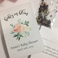 Baby in Bloom, Personalized Baby Shower Seed Packet Favors, Delicate Peach Peony Floral