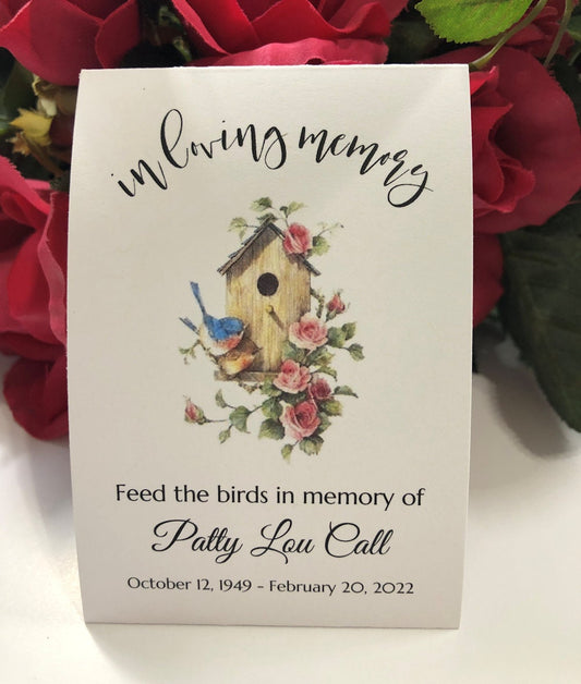 Birdhouse Memorial Bird Seed Packets